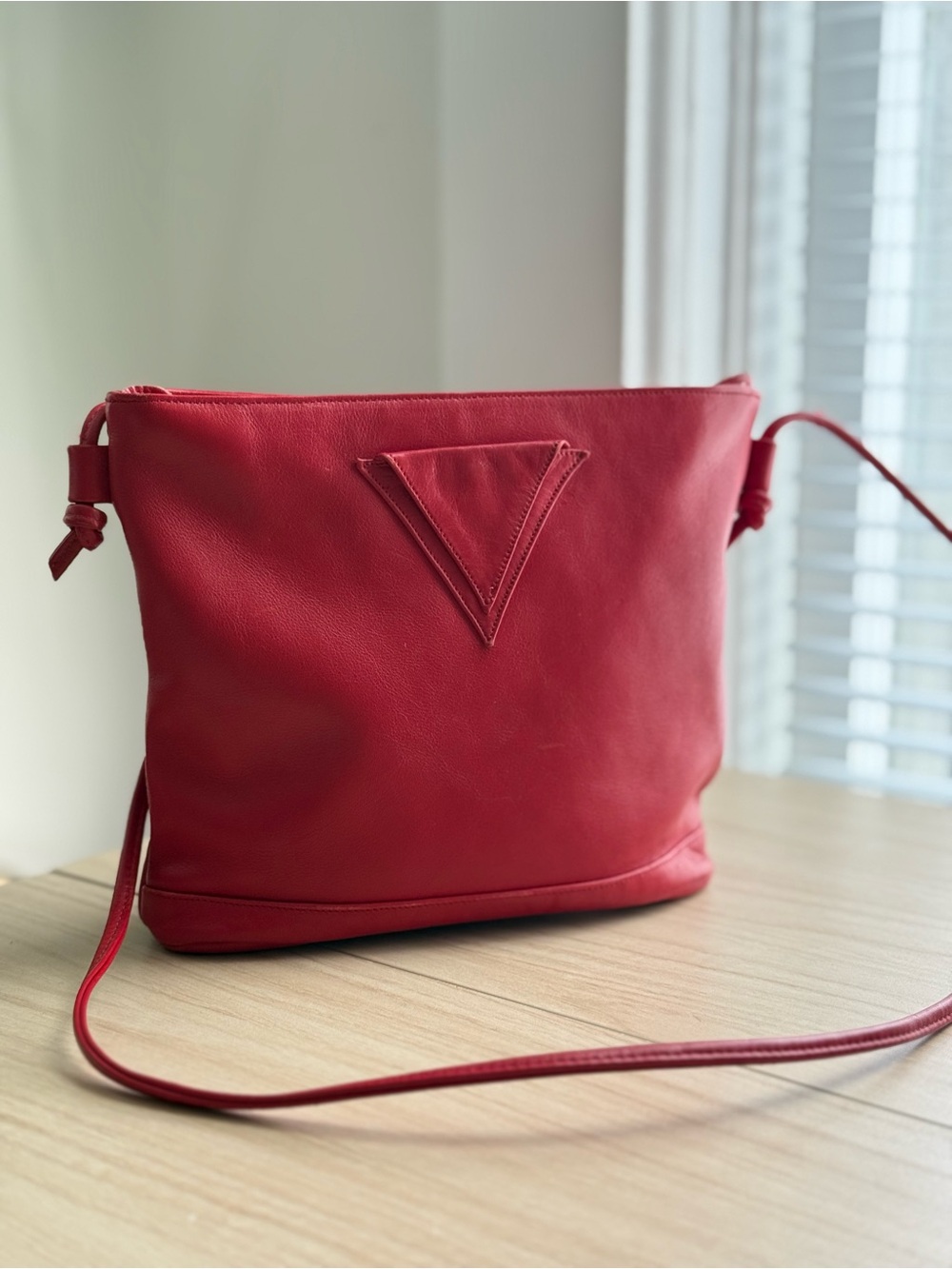 Bally Red Leather Crossbody Bag Rare Vintage